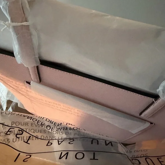 NWT Tory Burch Emerson Saffiano Leather Small Tote in Pink Quartz - Picture 15 of 16